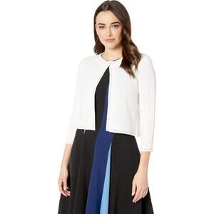 Taylor Elbow Sleeve Solid Shrug Ivory LG